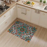 Teal Coral Medallion Southwestern Area Rug