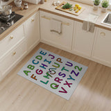 Multi-color and Patterns Vibrant Rainbow ABC Alphabet Kids Rug