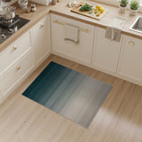 Teal to Beige Ombre Gradient Stripe Area Rug