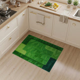 Vibrant Green Leaf Geometric Area Rug