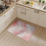 Soft Pink Cloudscape Washable Area Rug
