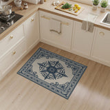Ornate Navy Blue Medallion Area Rug
