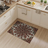 Ornate Terracotta Floral Mandala Rug