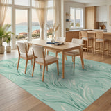 Teal Sea Grass Coastal Area Rug
