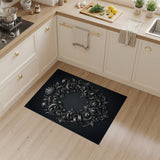 Ornate Silver Baroque Frame Area Rug