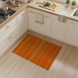 Vibrant Orange Yellow Woven Stripe Area Rug