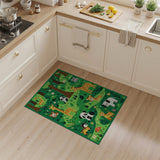 Whimsical Jungle Animals Kids Area Rug