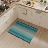 Vertical Striped Blue Teal Coastal Rug