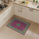 Vibrant Pink Teal Persian Floral Area Rug