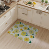 Vibrant Yellow Sunflower Floral Yellow Area Rug