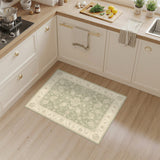 Sage Green Floral Vintage Area Rug