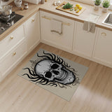 Flaming Skull Tribal Area Rug
