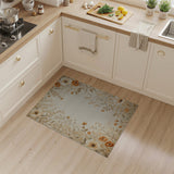 Beige Poppy Anemone Floral Area Rug