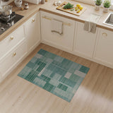 Geometric Modern Teal Geometric Patchwork Area Rug