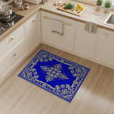 Royal Blue Ornate Floral Area Rug