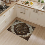 Brown and Tan Ornate Mandala Persian Area Rug