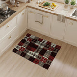Vintage Red Black Plaid Area Rug