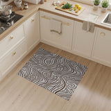 Brown Swirling Waves Abstract Area Rug
