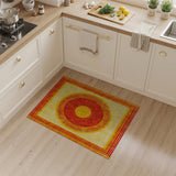 Sunburst Geometric Area Rug in Red Orange