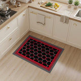 Modern Black Red Hexagon Area Rug