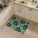 Bold Green Palm Leaf Area Rug