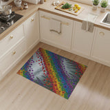 Rainbow Floral Hearts Area Rug