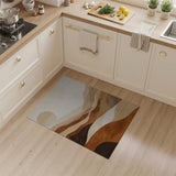 Layered Tan Mountain Abstract Area Rug