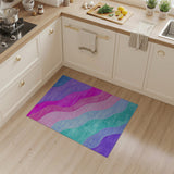 Multi-color and Patterns Abstract Area Vibrant Wavy Multi-Color Area Rug