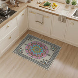 Vibrant Pink Teal Mandala Persian Area Rug