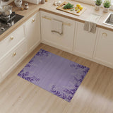 Lilac Floral Border Area Rug
