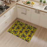 Yellow Floral Vintage Vibrant Yellow Sunflower Pattern Area Rug