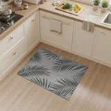Grey Palm Leaf Coastal Area Rug