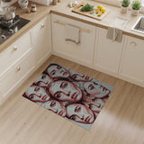 Overlapping Faces Pink Abstract Area Rug