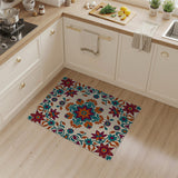 Vibrant Teal Magenta Floral Persian Rug