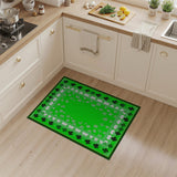 Emerald Shamrock Clover Floral Vintage Area Rug