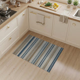 Navy and Beige Striped Woven Area Rug