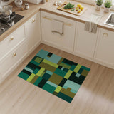 Teal Green Yellow Geometric Abstract Area Rug