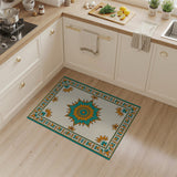 Teal Orange Star Medallion Persian Rug