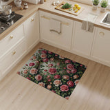 Vintage Peach Pink Climbing Roses Area Rug