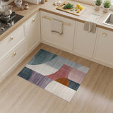 Modern Geometric Curved Area Rug
