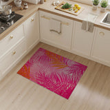 Pink Vibrant Pink Palm Frond Area Rug