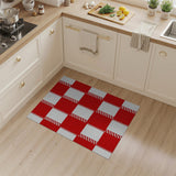 Red Rustic Farmhouse Bold Red Gingham Checkered Area Rug
