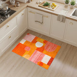 Vibrant Orange Geometric Circles Area Rug