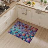 Multi-color and Patterns Vibrant Seashell Starfish Coastal Rug