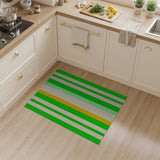 Vibrant Green Orange Vertical Stripe Area Rug