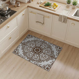 Intricate Brown Mandala Skull Area Rug