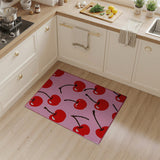 Cherry Fruit Pattern Pink Area Rug