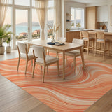 Orange Swirl Flow Area Rug