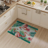 Pink Flamingo Palm Hibiscus Coastal Rug