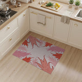 Pink Maple Leaf Frame Area Rug